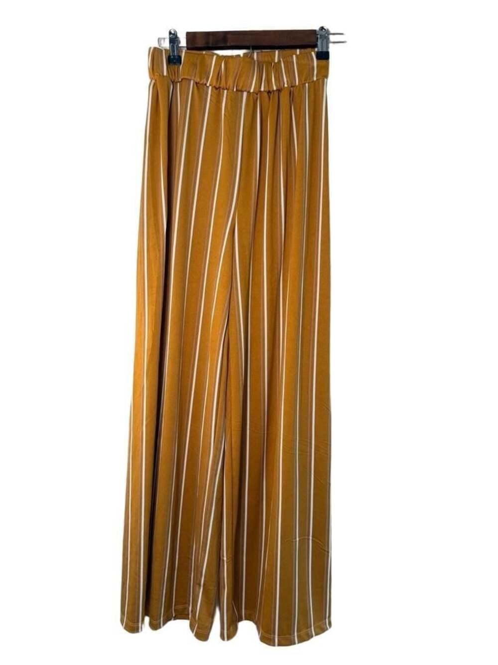Lark & Grey Mustard Yellow Striped Wide Leg Pants